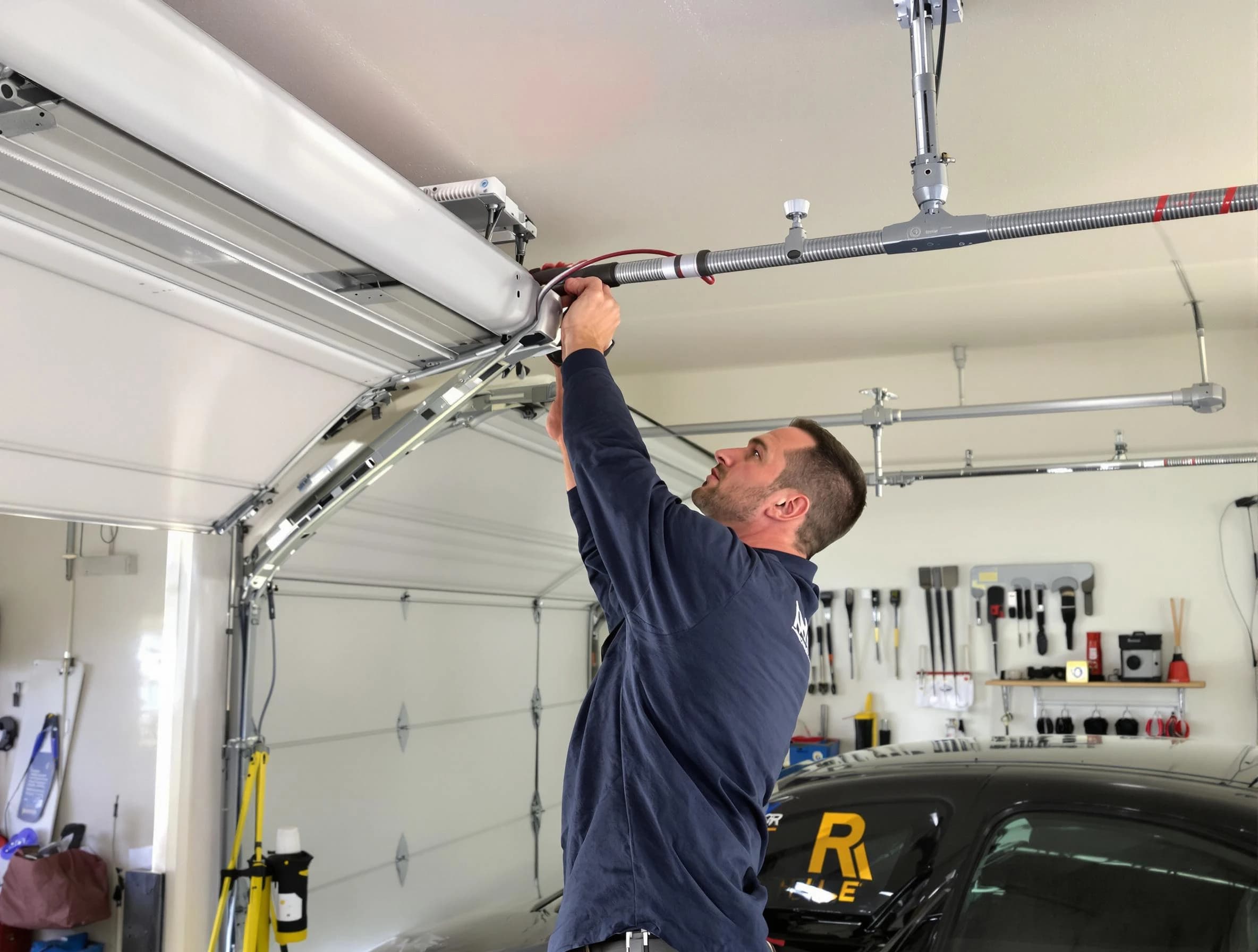 Vineyard Garage Door Repair technician performing garage door cable repair in Vineyard