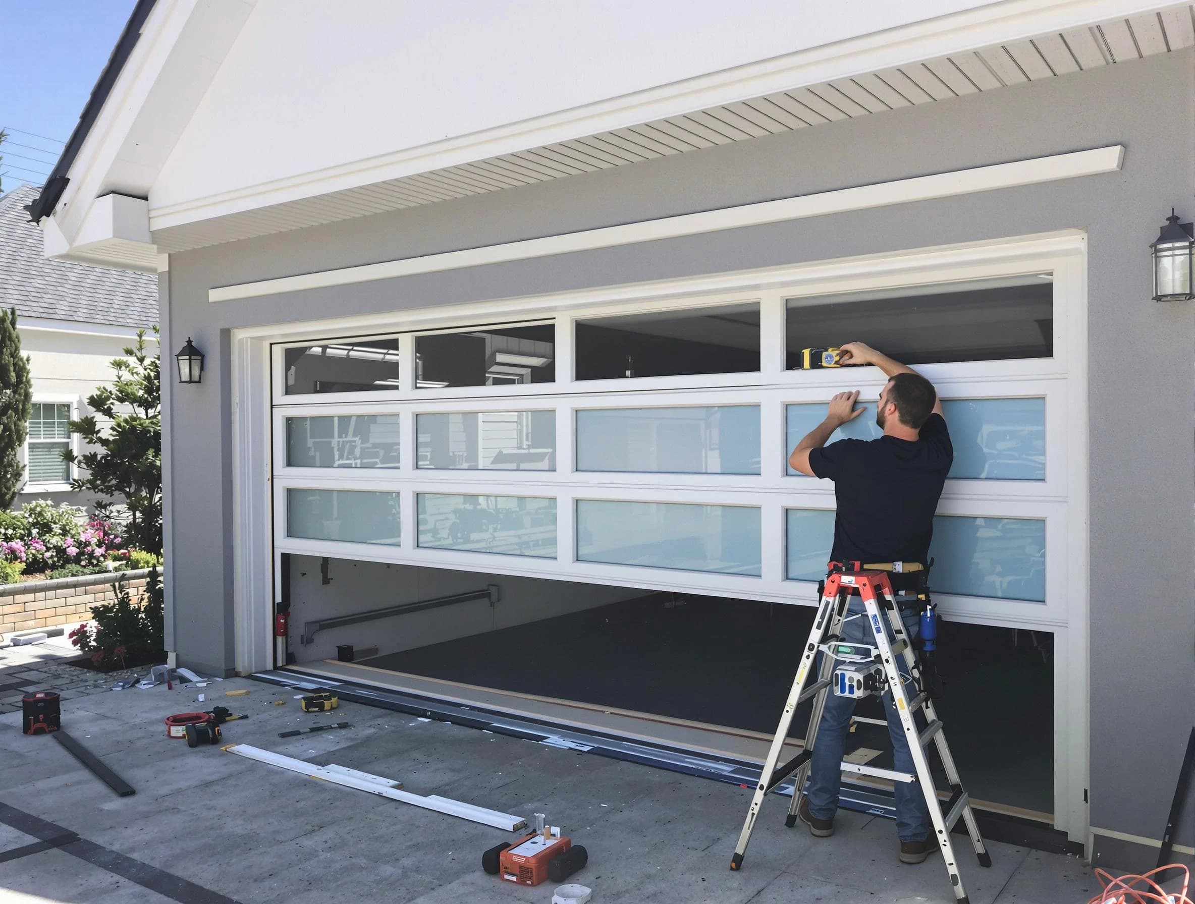 Vineyard Garage Door Repair team performing garage door replacement in Vineyard