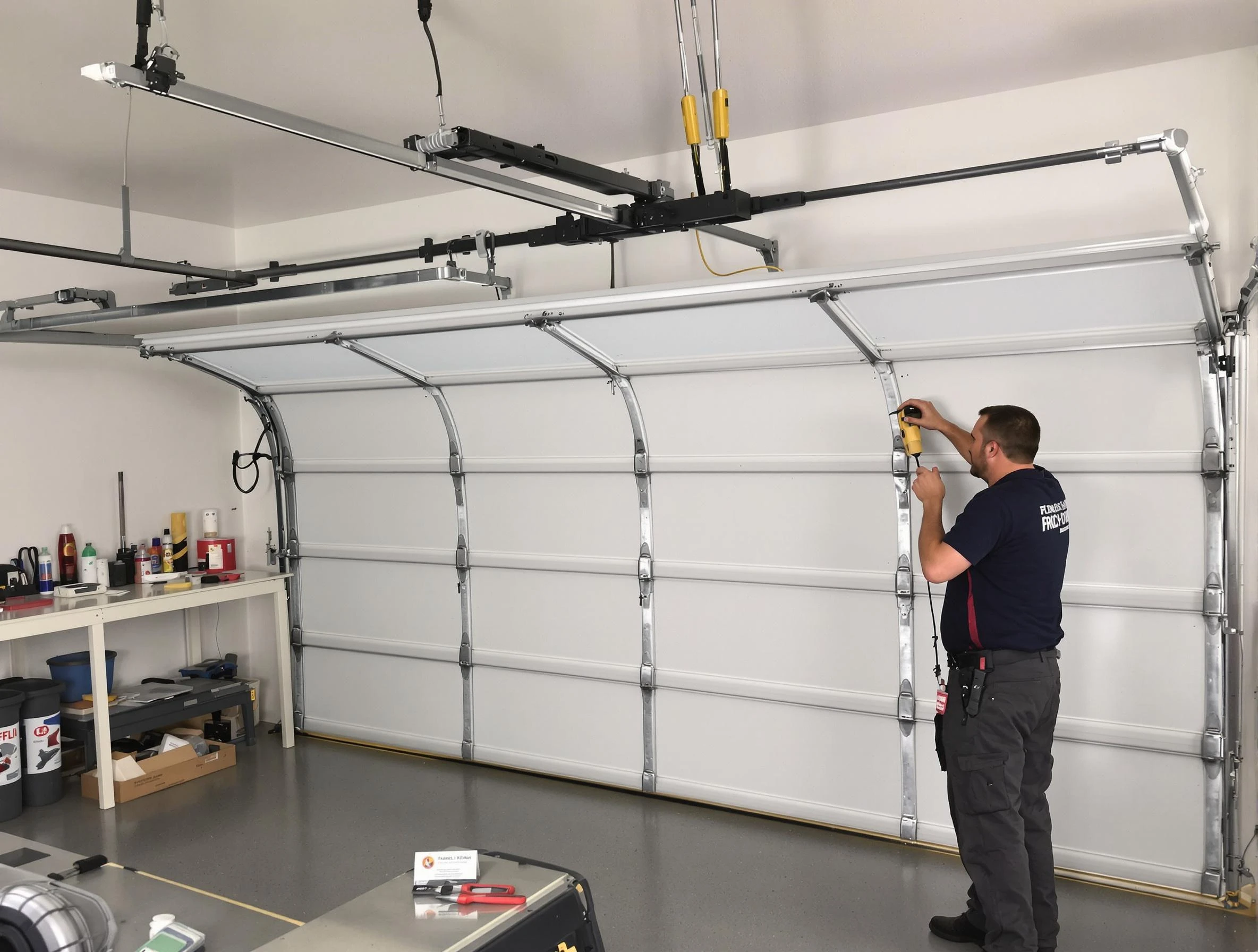 Vineyard Garage Door Repair certified technician performing overhead door system repair in Vineyard